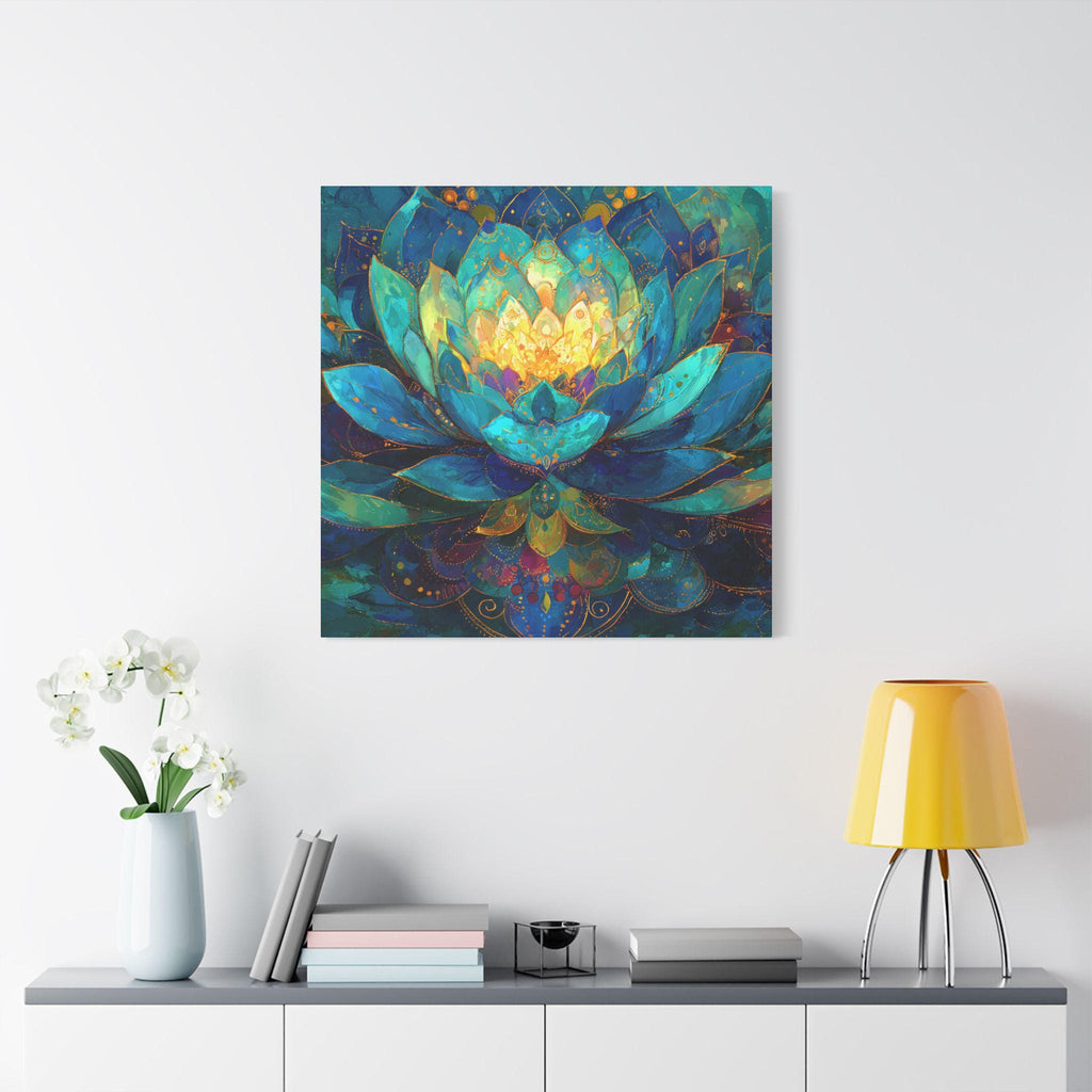 The Lotus Algorithm: Sacred Geometry vibrant Lotus Flower Print, Floral Artwork, Zen Gift, Meditation Art
