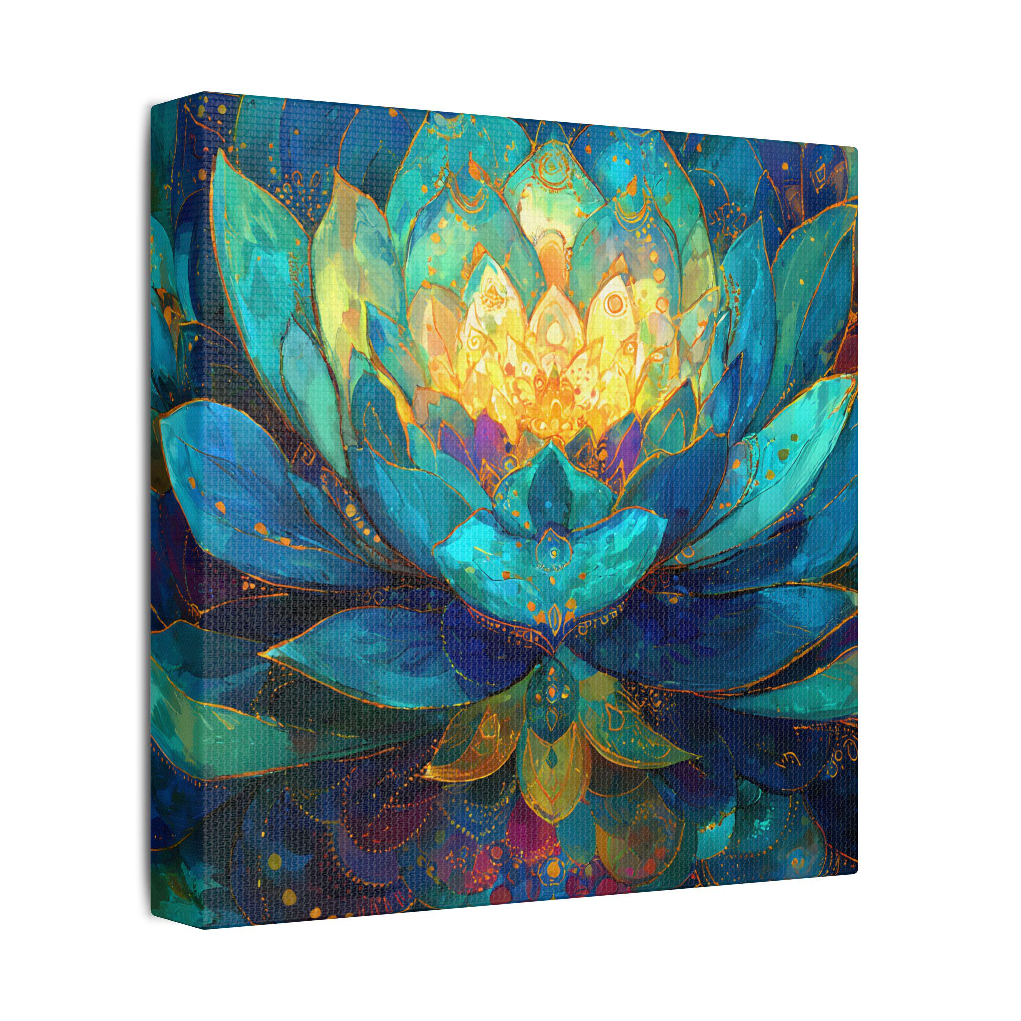 The Lotus Algorithm: Sacred Geometry vibrant Lotus Flower Print, Floral Artwork, Zen Gift, Meditation Art