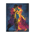 Fiery Splatter Salsa Dancers Matte Canvas Stretched 1.25"