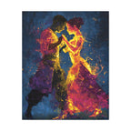 Fiery Splatter Salsa Dancers Matte Canvas Stretched 1.25"