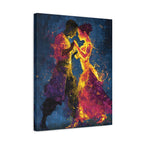 Fiery Splatter Salsa Dancers Matte Canvas Stretched 1.25"