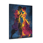 Fiery Splatter Salsa Dancers Matte Canvas Stretched 1.25"