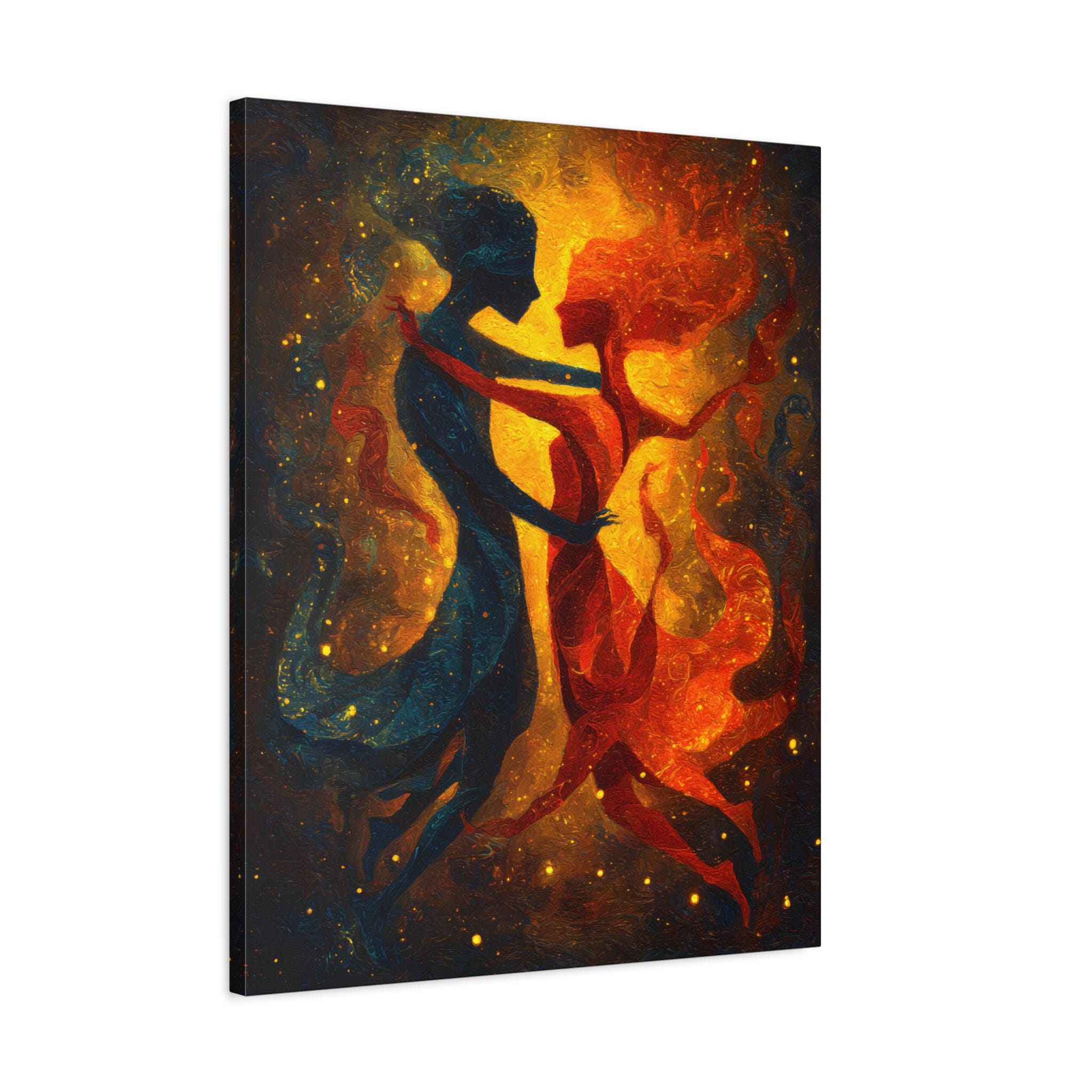 Tango Dancers Canvas Print, Oil Painting Style, Cosmic Art