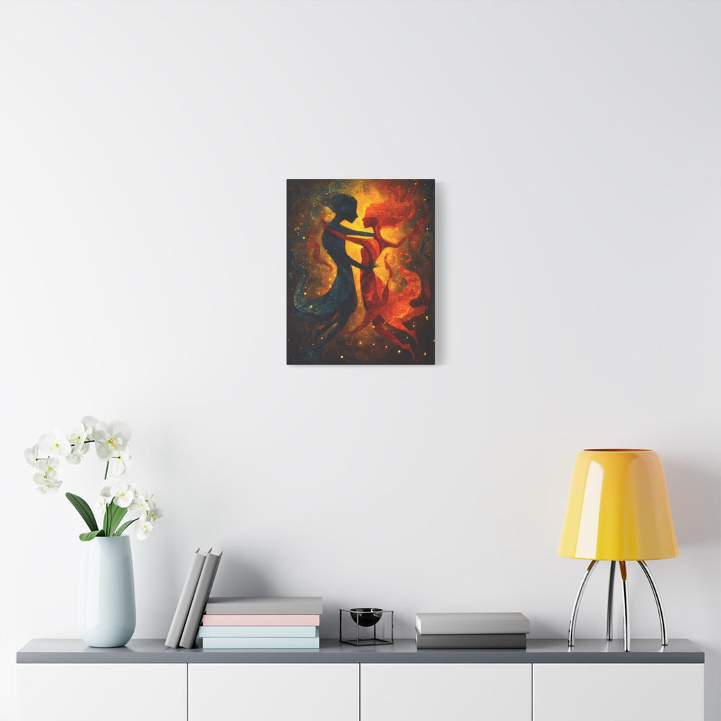 Tango Dancers Canvas Print, Oil Painting Style, Cosmic Art
