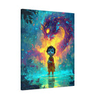 Baby Krishna Neon Water Painting Matte Canvas