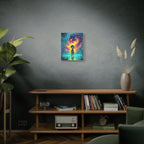 Baby Krishna Neon Water Painting Matte Canvas