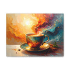 Cosmic Cup Coffee Art | Abstract Kitchen Wall Art | Chai Tea Inspired Canvas | Watercolor Style Home Decor | Cozy Coffee Love