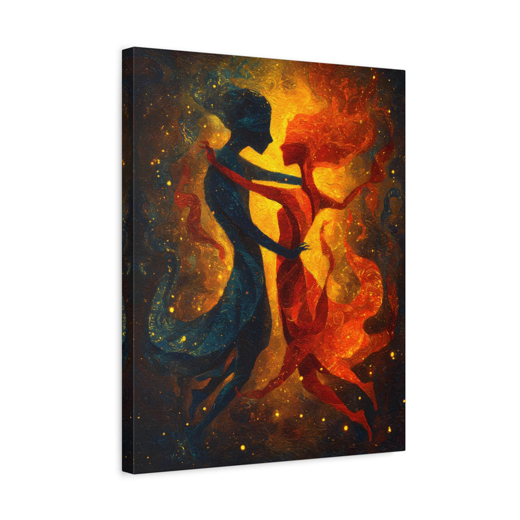 Tango Dancers Canvas Print, Oil Painting Style, Cosmic Art