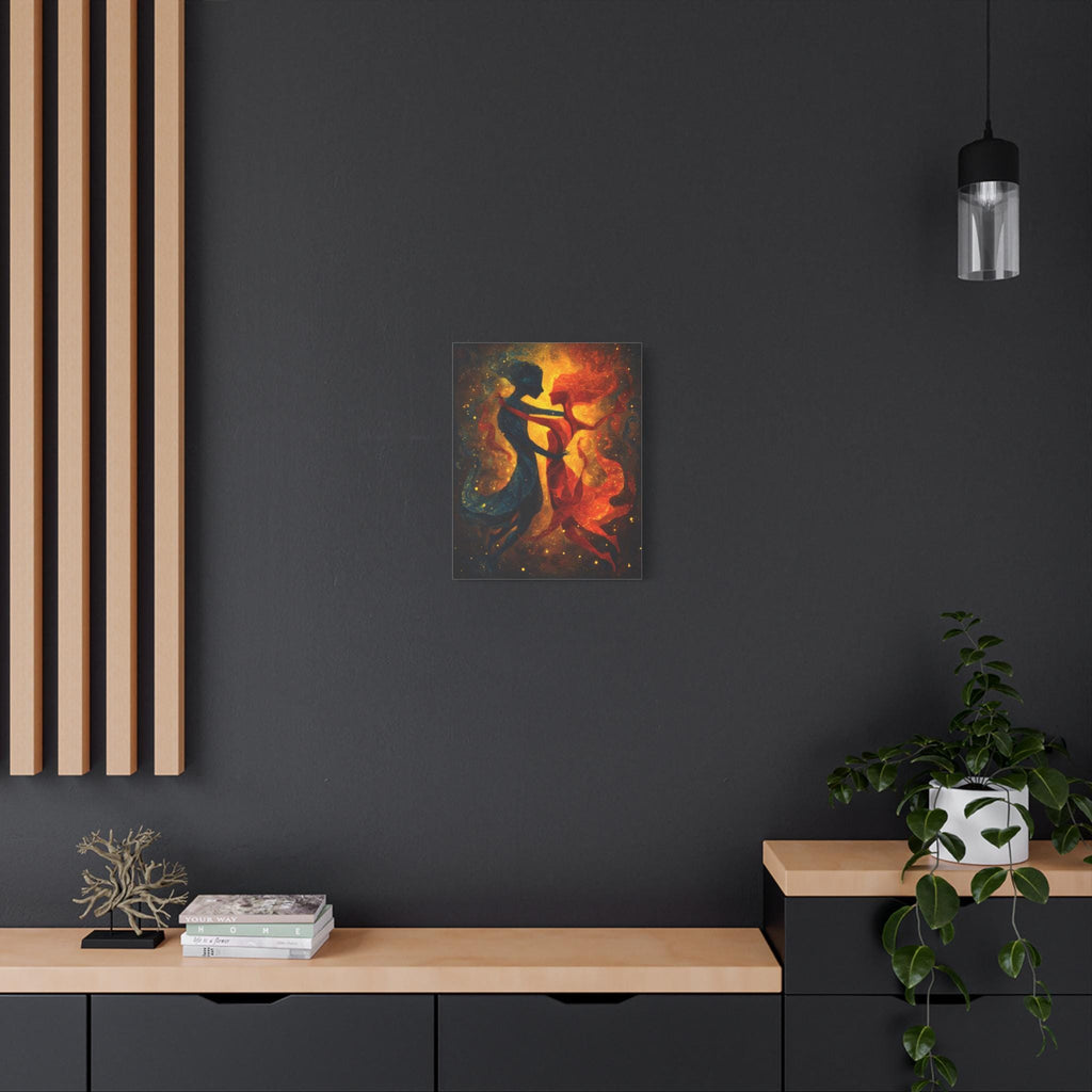 Tango Dancers Canvas Print, Oil Painting Style, Cosmic Art