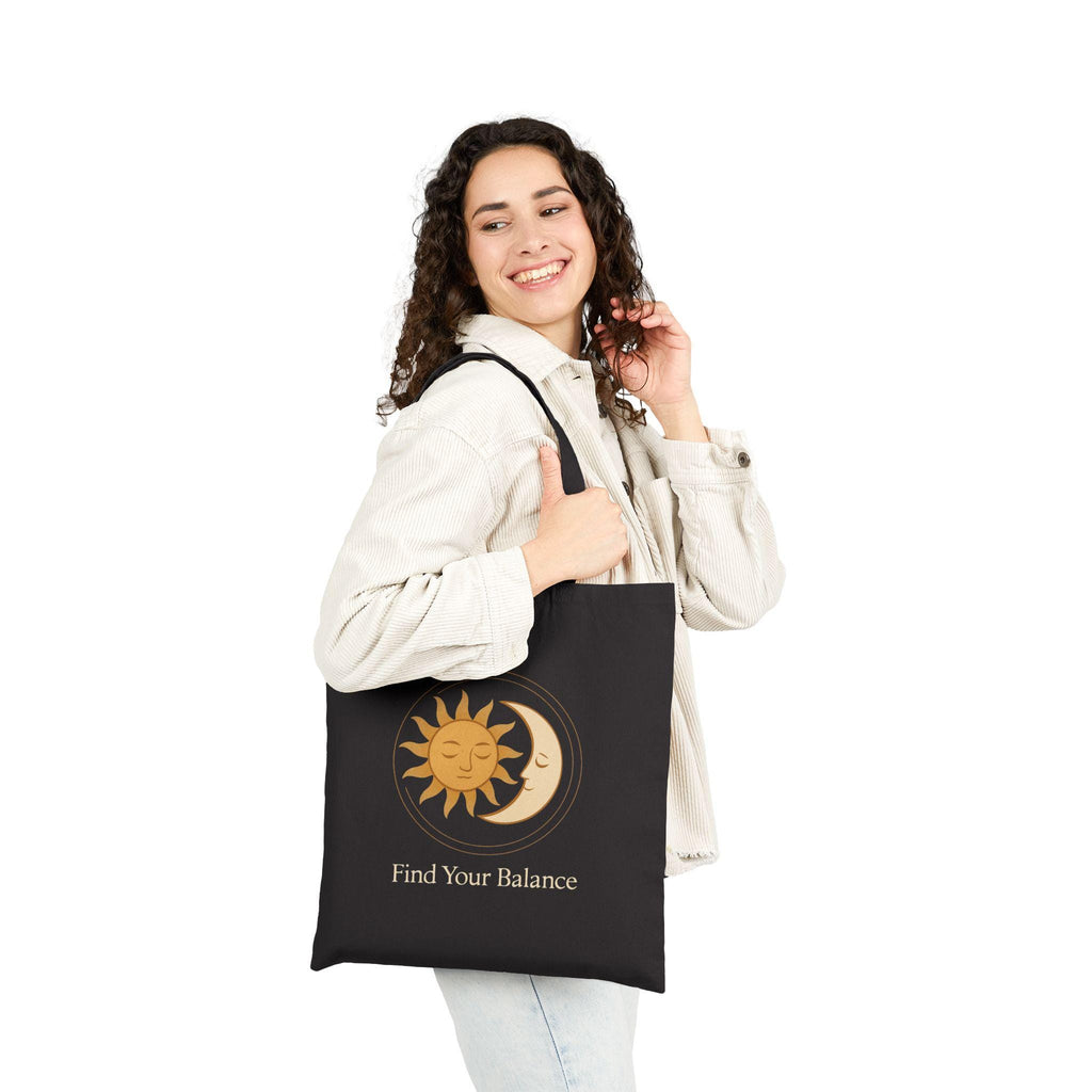 Sun and Moon Illustration Tote Bag | Celestial Canvas Tote