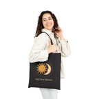 Sun and Moon Illustration Tote Bag | Celestial Canvas Tote