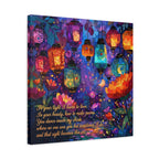 Lantern Garden Poem Art Print - Romantic Love Quote Wall Art, Fantasy Floral Night Scene, Rumi-Inspired Poetry Decor