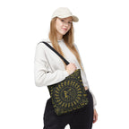 Warli Tribal Black and Gold Tote Bag | All-Over Print