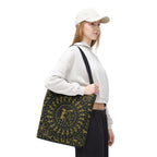 Warli Tribal Black and Gold Tote Bag | All-Over Print