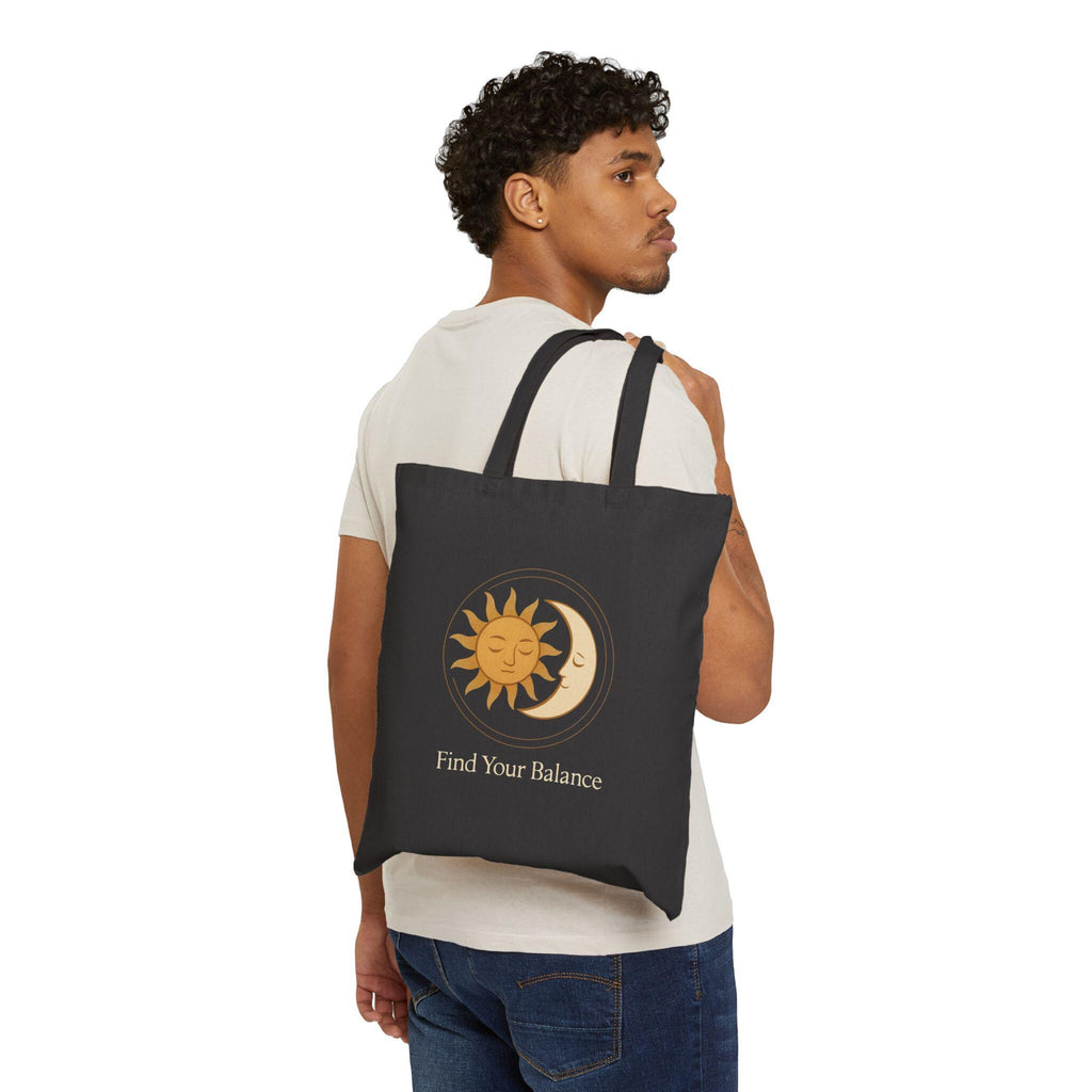 Sun and Moon Illustration Tote Bag | Celestial Canvas Tote