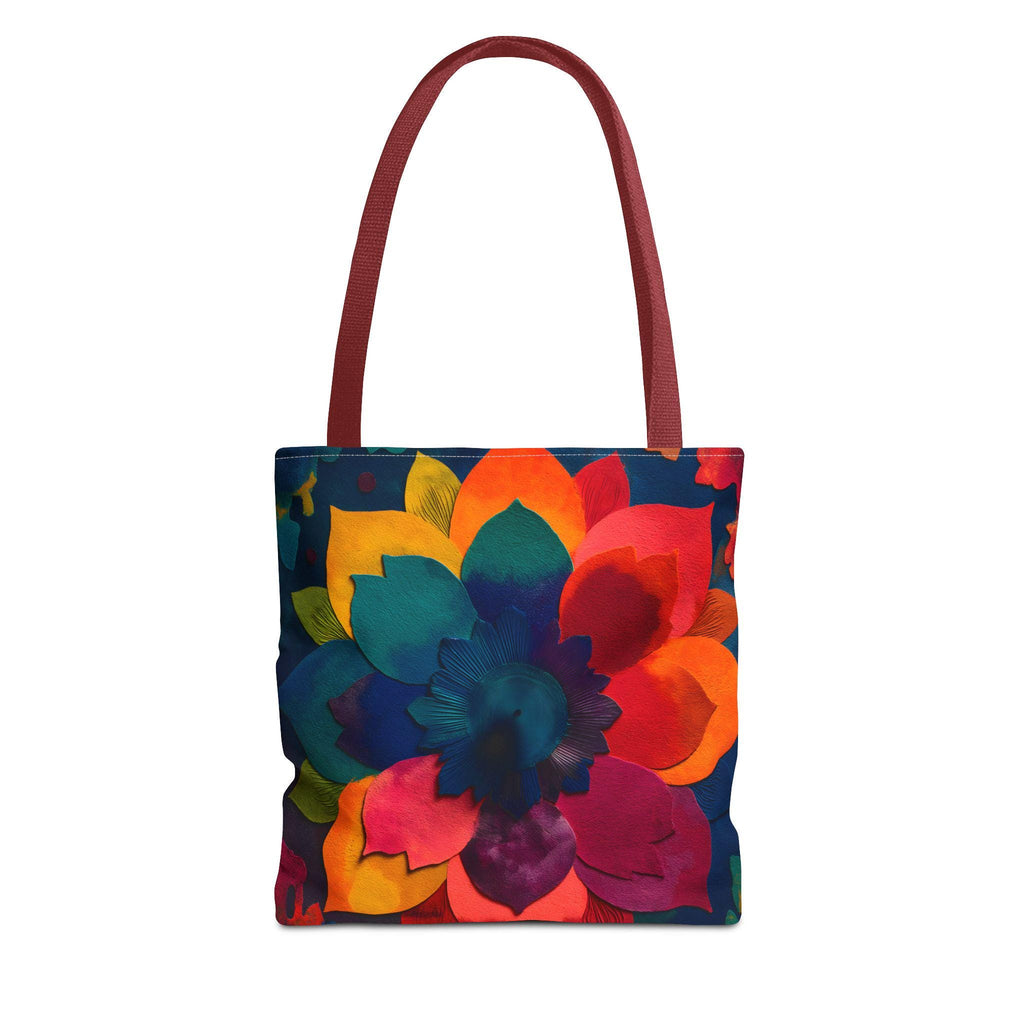 Spectrum Lotus Tote Bag | Colorful Mandala Flower Tote | Boho Lotus Bag | Indian Art Tote | Yoga & Meditation Carryall