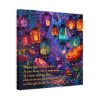 Lantern Garden Poem Art Print - Romantic Love Quote Wall Art, Fantasy Floral Night Scene, Rumi-Inspired Poetry Decor